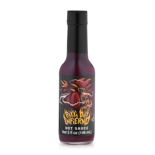 juan pollo rotisserie chicken pollo del infierno hot sauce bottle front